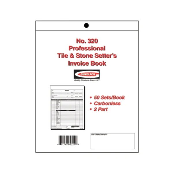 Gundlach 320 Pro Tile & Stone Invoice Book