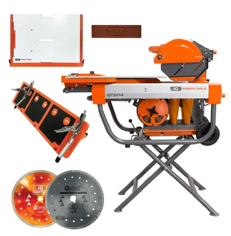 iQTS244 10" Dry Cut Tile Saw Bundle w/Stand & FREE Accessories