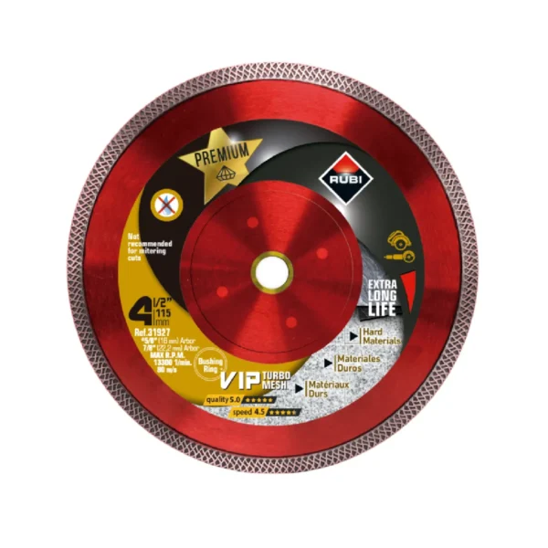 Rubi 4-1/2" VIP Turbo Mesh Premium Dry/Wet Diamond Blade