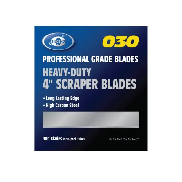 Orcon Professional Grade Heavy-Duty 4" Scraper Blades (100/pack)